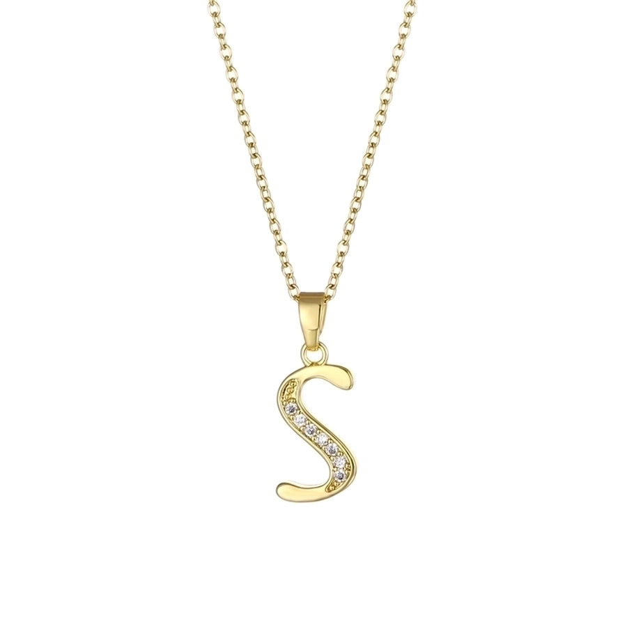 Collier chaîne lettre scintillant